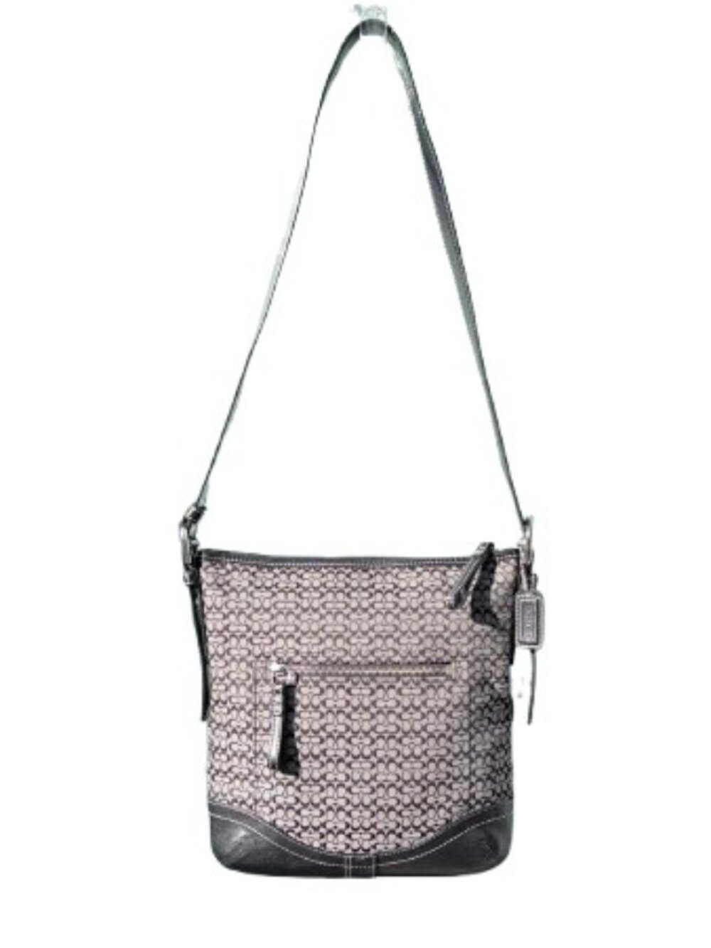 COACH F10944 -2007 Black & Gray Signature C Y2K Crossbody Messenger Bag - NWOT